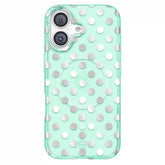 Mint Chrome Polka Dot iPhone Case