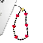 Betty Boop Black Heart Phone Charm