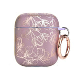 Dusty Rose Chrome Floral AirPods Case