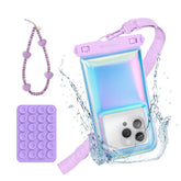 Lavender Holo Waterproof Floating Phone Pouch Bundle