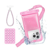 Pink Stardust Waterproof Floating Phone Pouch Bundle