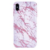 White Marble Pink Chrome iPhone Case