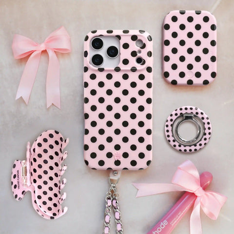 Princess Pink Polkadot Hair Clip