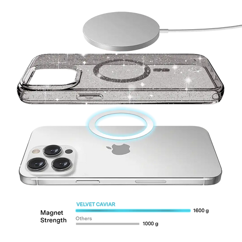 Grey Stardust Glitter iPhone Case