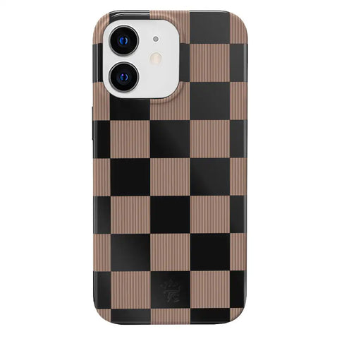 Mocha Vibe Checkered iPhone Case