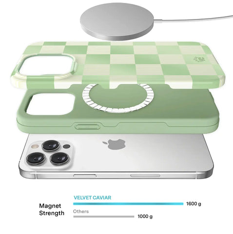 Pistachio Vibe Checkered iPhone Case