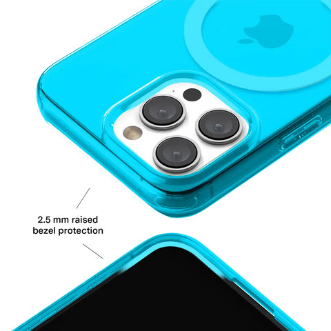 Neon Blue Clear iPhone Case