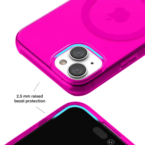 Neon Pink Clear iPhone Case