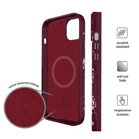 French Burgundy Floral iPhone Case