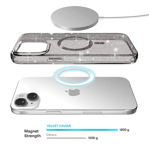 Grey Stardust Glitter iPhone Case
