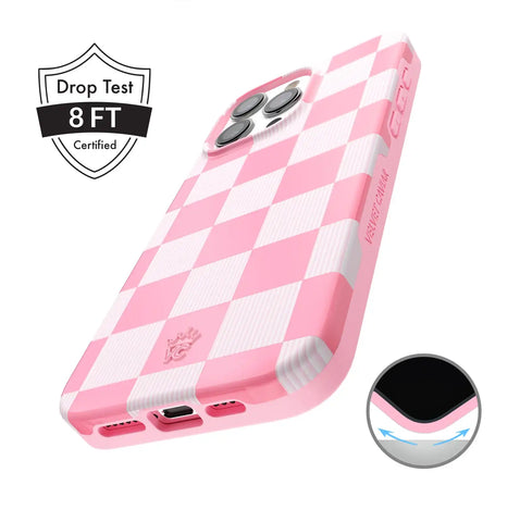 Pink Vibe Checkered iPhone Case