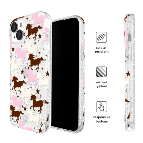 Pink Pony Glitter iPhone Case