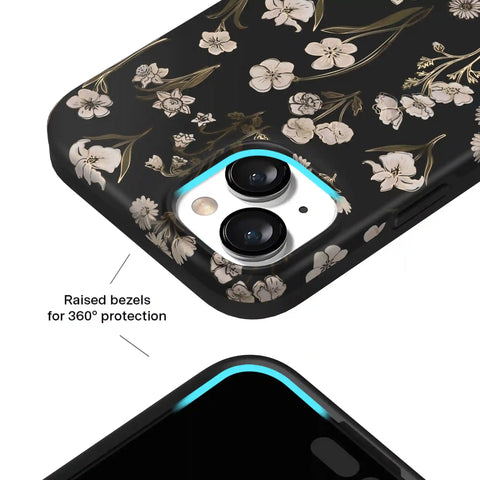 Nightbloom Gold Chrome Floral iPhone Case