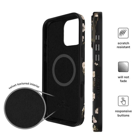 Nightbloom Gold Chrome Floral iPhone Case