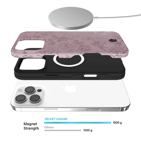 Dusty Rose Chrome Floral iPhone Case