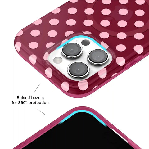 Raspberry Polka Dot iPhone Case