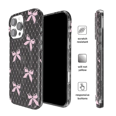Lacy Pink Bows iPhone Case
