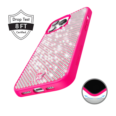 Hot Pink Caviar Crystals iPhone Case