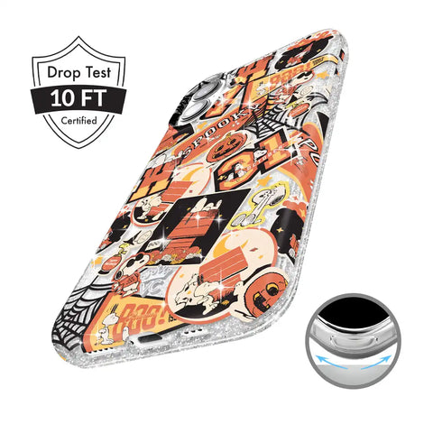 Snoopy Halloween Varsity Glitter iPhone Case