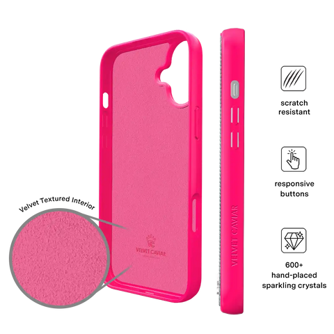 Hot Pink Caviar Crystals iPhone Case