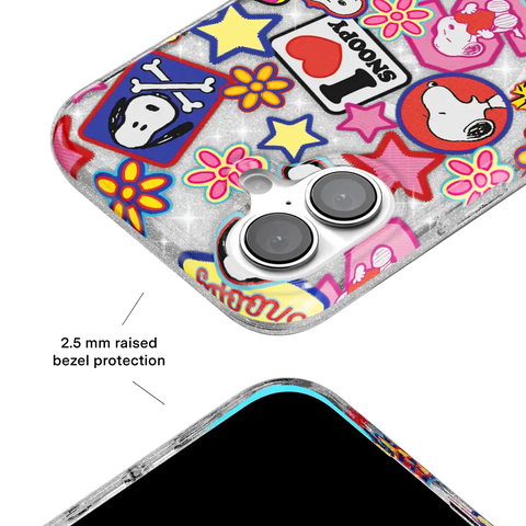 Snoopy Patchwork Glitter iPhone Case
