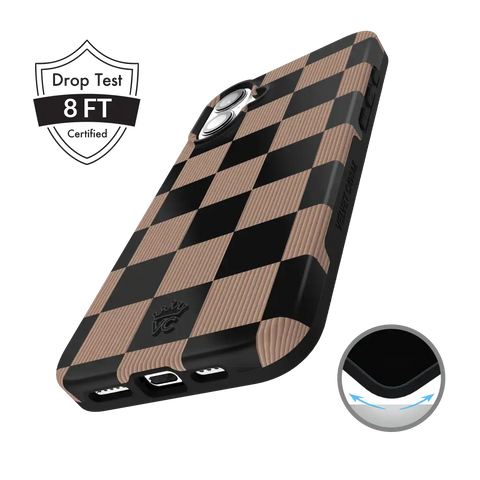 Mocha Vibe Checkered iPhone Case