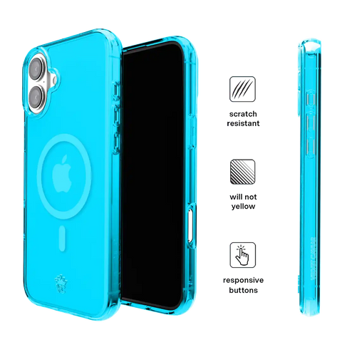 Neon Blue Clear iPhone Case