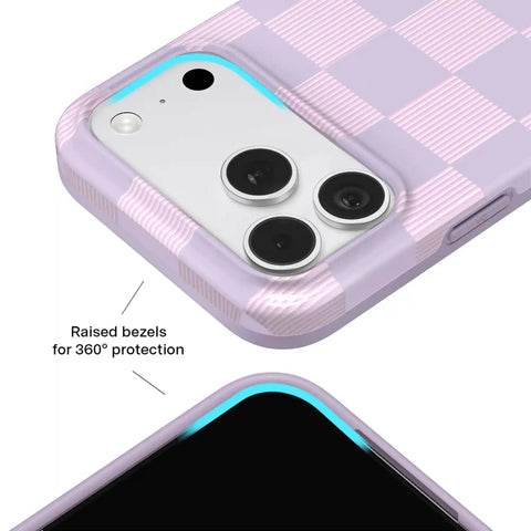 Lilac Vibe Checkered iPhone Case