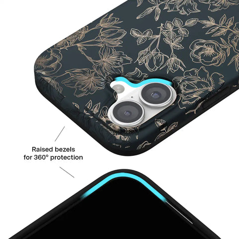 Floral Rose Gold Chrome iPhone Case
