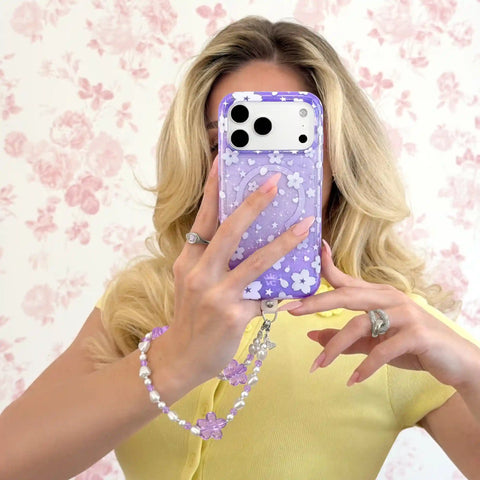 Lavender Cherry Blossom Phone Charm