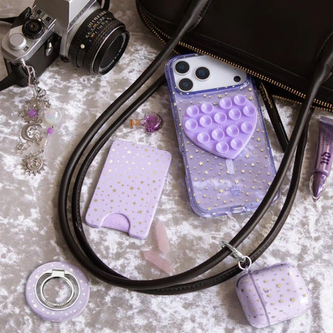 Lilac Celestial Stars MagSafe Wallet