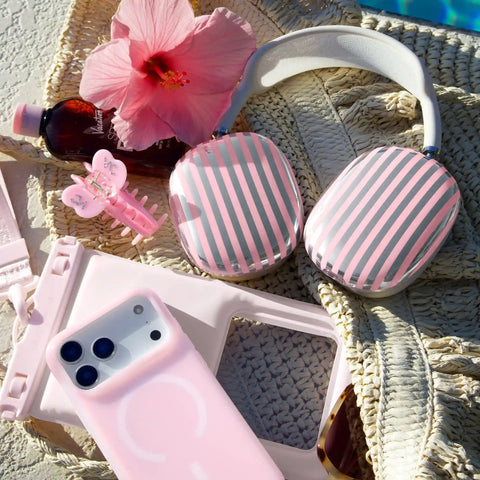 Pink Chrome Stripes AirPod Max Case