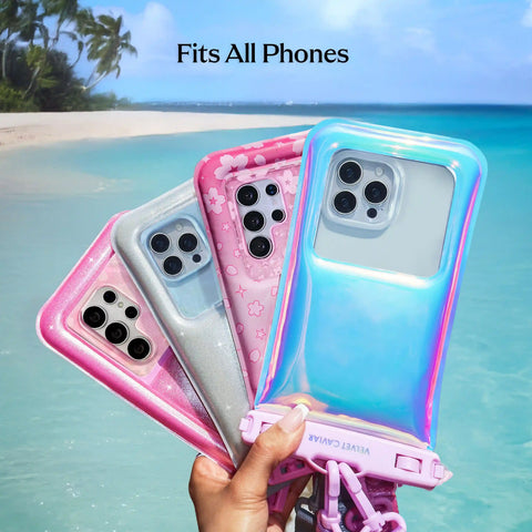 Silver Stardust Glitter Waterproof Floating Phone Pouch