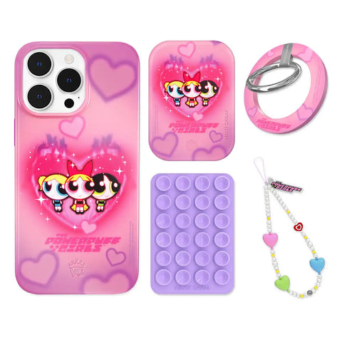 The Powerpuff Girls Airbrush Hearts iPhone Bundle Set - Grip
