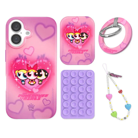 The Powerpuff Girls Airbrush Hearts iPhone Bundle Set - Grip