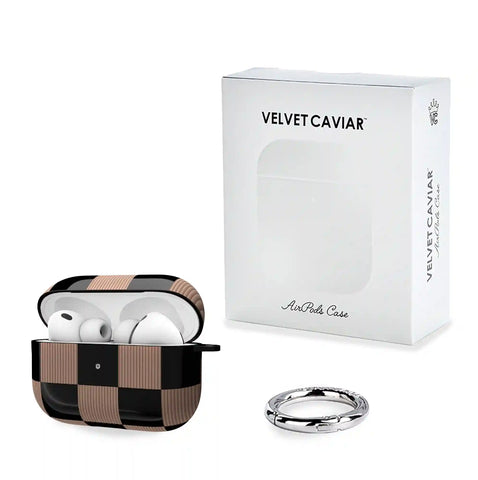 Mocha Vibe Checkered AirPod Case