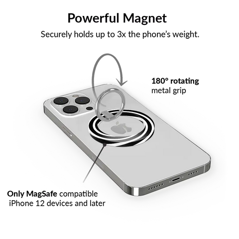 Black & White Swirls MagSafe Grip Ring