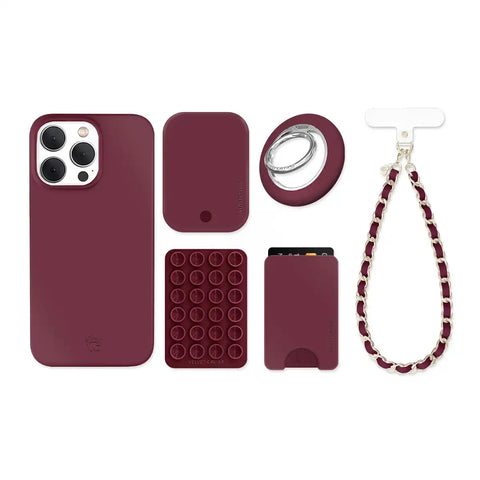 Burgundy 1990 iPhone Bundle Set