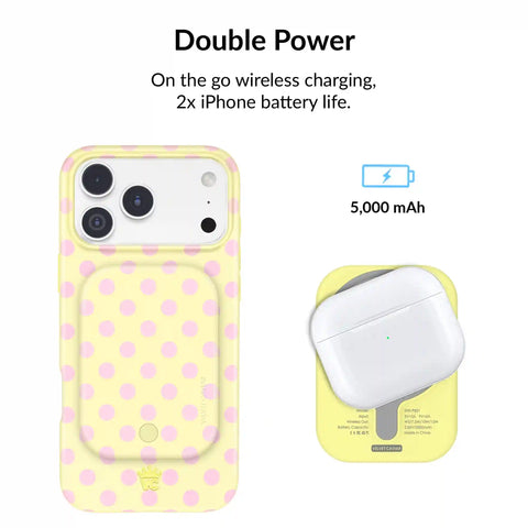 Buttercream Polka Dot Portable MagSafe Charger Power Pack