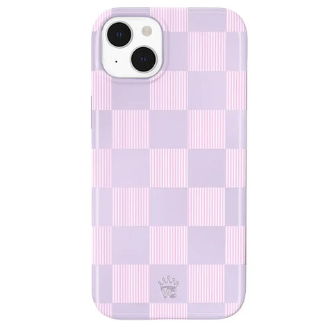 Lilac Vibe Checkered iPhone Case