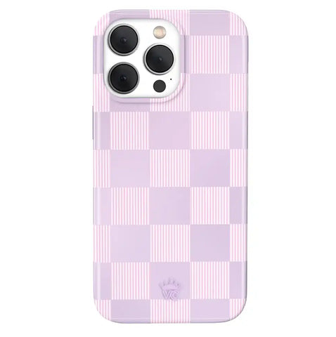 Lilac Vibe Checkered iPhone Case