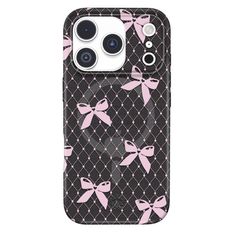 Lacy Pink Bows iPhone Case
