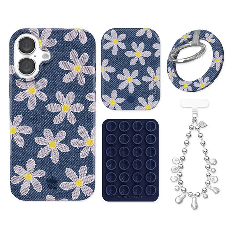 Denim Daisy iPhone Bundle Set - Grip
