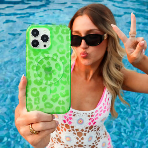 Key Lime Leopard iPhone Case