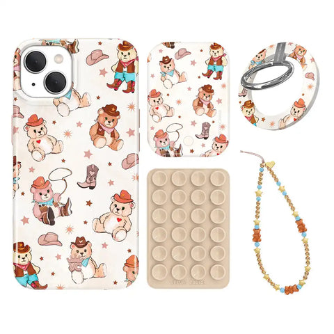 Cowboy Teddy iPhone Bundle Set - Grip