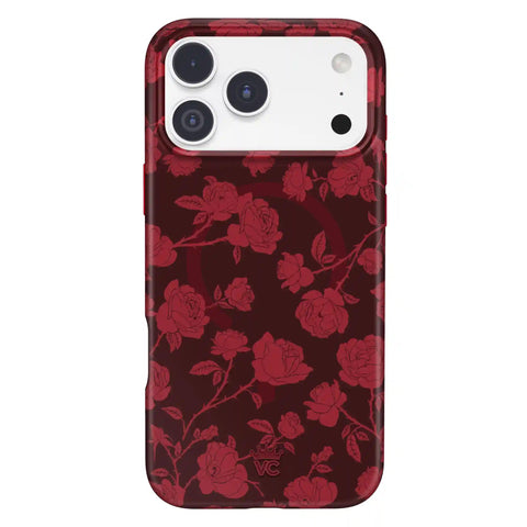 Dark Cherry Floral iPhone Case