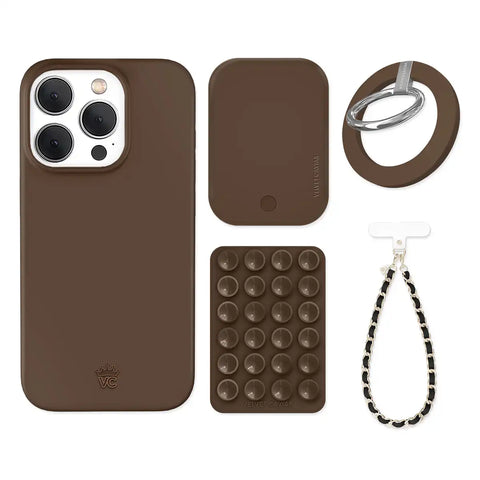Espresso Brown iPhone Bundle Set - Grip