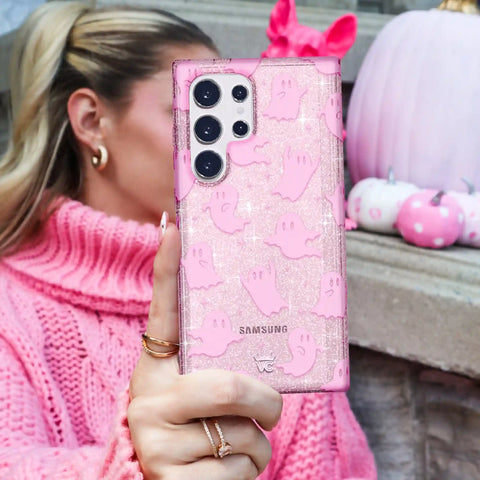 Ghosted Pink Glitter Samsung Case