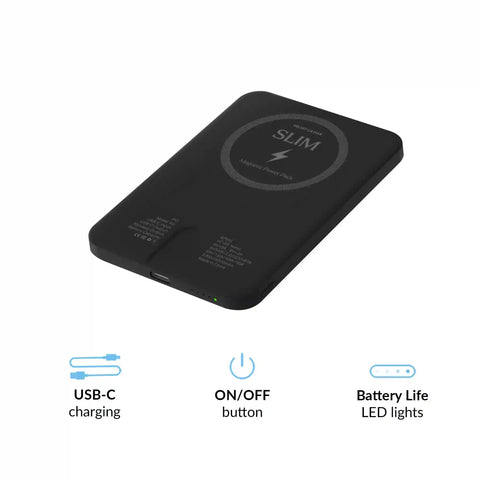 Black Slim Portable MagSafe Charger Power Pack