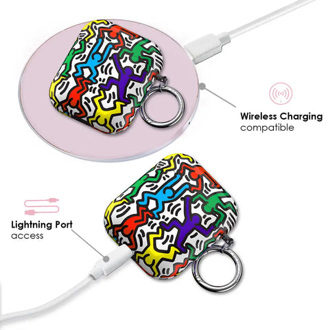Keith Haring Rainbow Dancers AirPod Case
